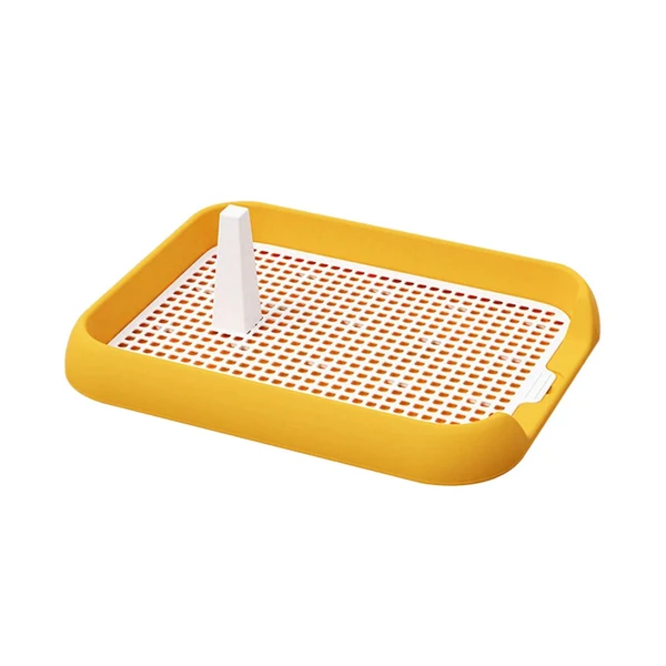 Reusable Maxbell Dog Toilet with Urinary Column Mesh Grids Indoor Pet Training Toilet Tray Yellow Breathable