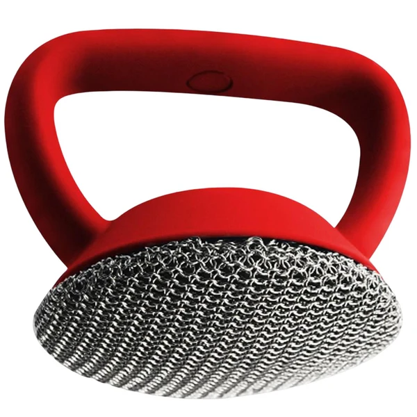 Breathable Maxbell Cleaning Brush Metal Mesh Scrubber Dish Scrubber Brush for Pot Tableware Red Elite