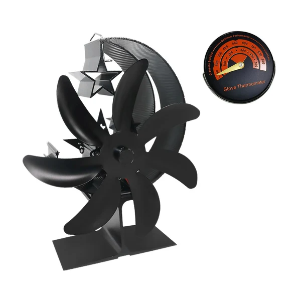 Reusable Maxbell Fireplace Fan Decoration Gadget Practical Metal for Stoves Fireplace Black World-Class