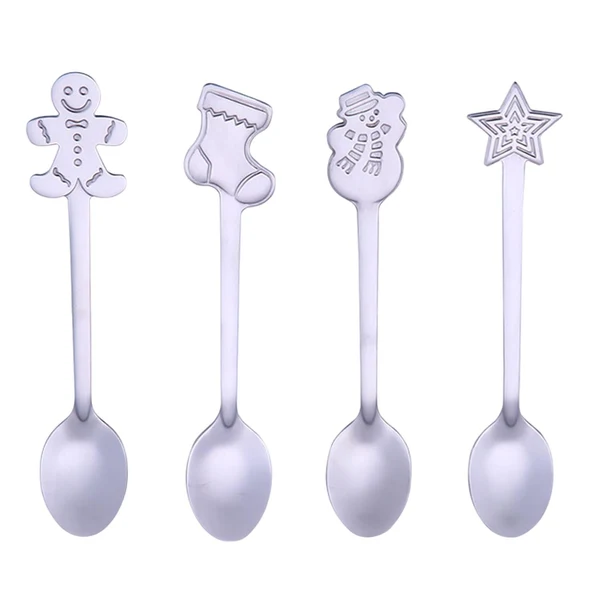 User-Friendly Maxbell 4 Pieces Stainless Steel Teaspoons Tableware for Cake Ice Cream Cappuccino Soft