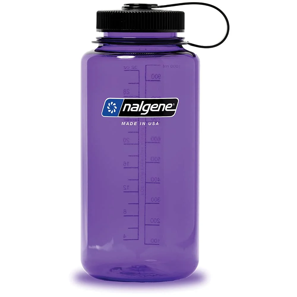 Easy-to-Use Nalgene Tritan Wide Mouth BPA- Water Bottle Purple w Black Cap 32-Ounces Green