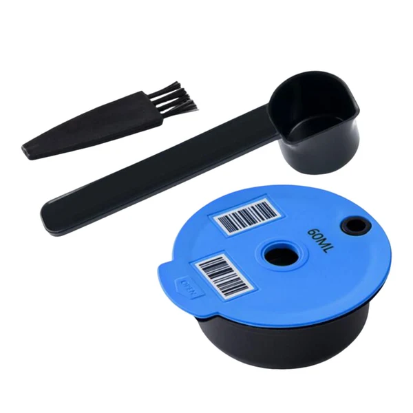 Genuine Maxbell Coffee Capsule Pod Refillable Pod W Brush for Machine Office 60ml with black spoon Easy-to-Use