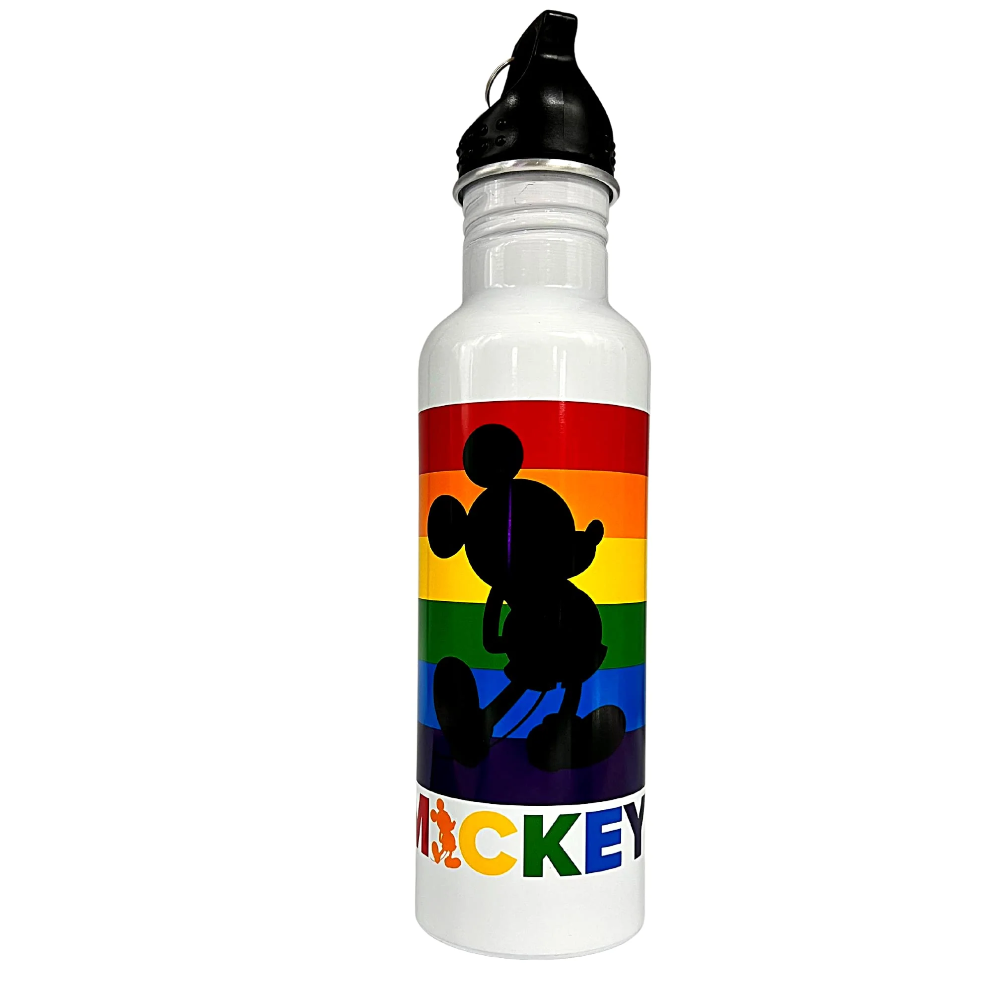 Functional Jerry Leigh 2022 Mickey Mouse Gay Pride Water Bottle Disney Rainbow Souvenir Collectible Aluminum Drinking Cup with Lid Effective