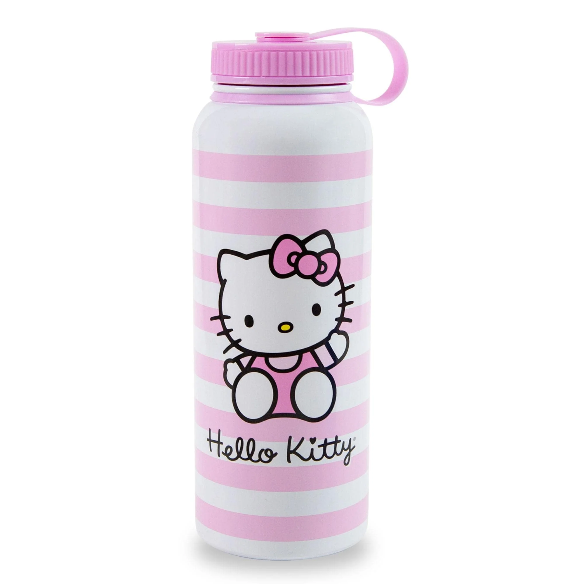 Luxury Sanrio Hello Kitty Pink Stainless Steel Water Bottle With Leak-Resistant Lid Double-Walled Metal Sports Jug Holds 42 Ounces High-Grade