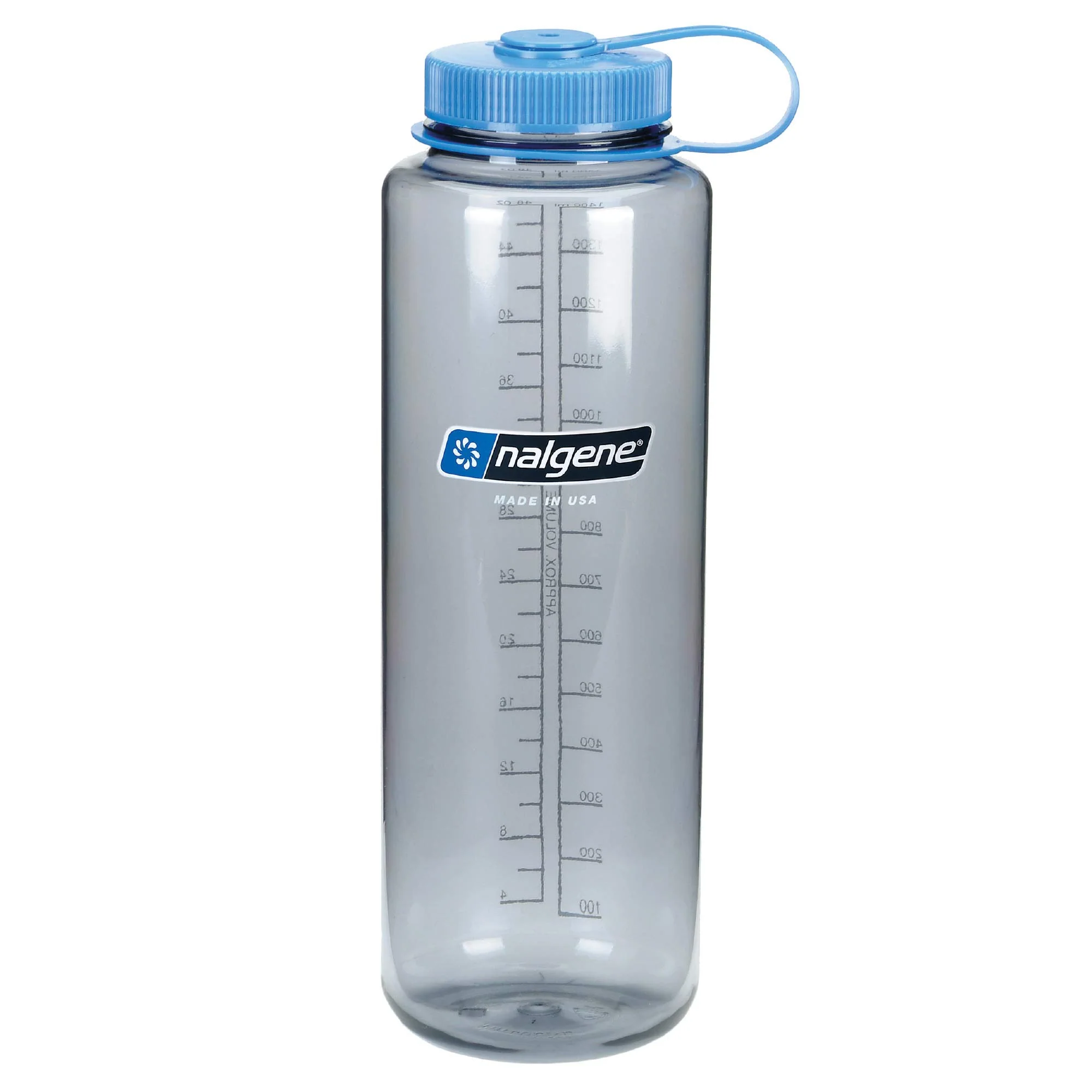 Carefully Designed Nalgene HDPE Wide Mouth Water Bottle Gray 48 oz Solid