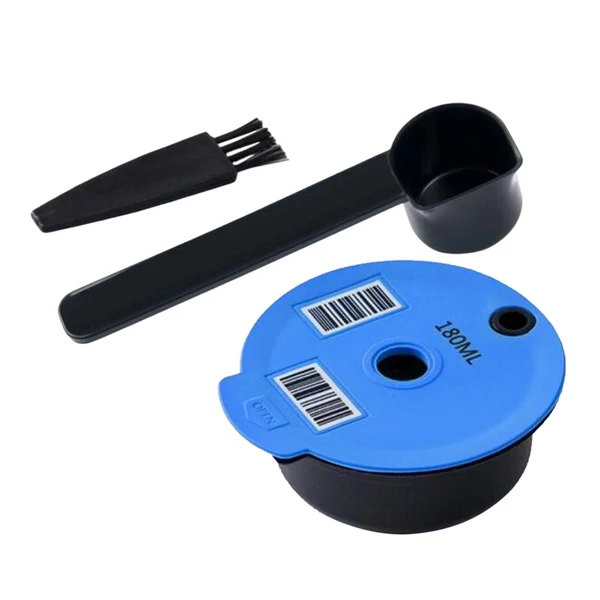 Efficient Maxbell Coffee Capsule Pod Refillable Pod W Brush for Machine Office 180ml with black spoon Casual