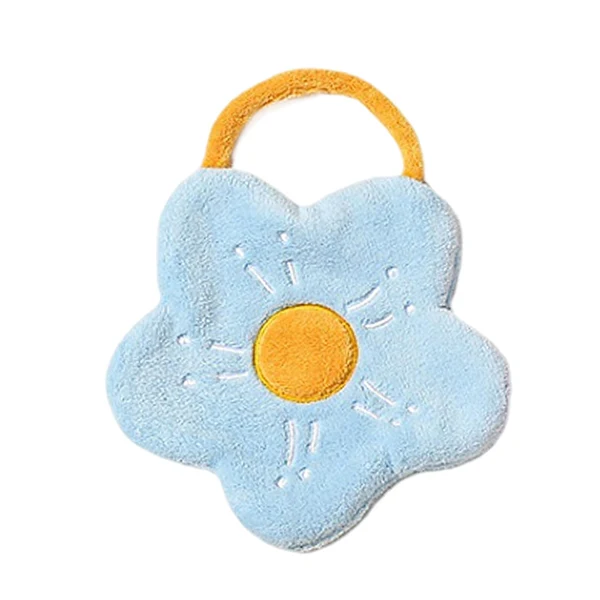 Practical Maxbell Hand Towel with Hanging Quick Drying Absorbent for Bedroom Washable Reusable Blue Classic