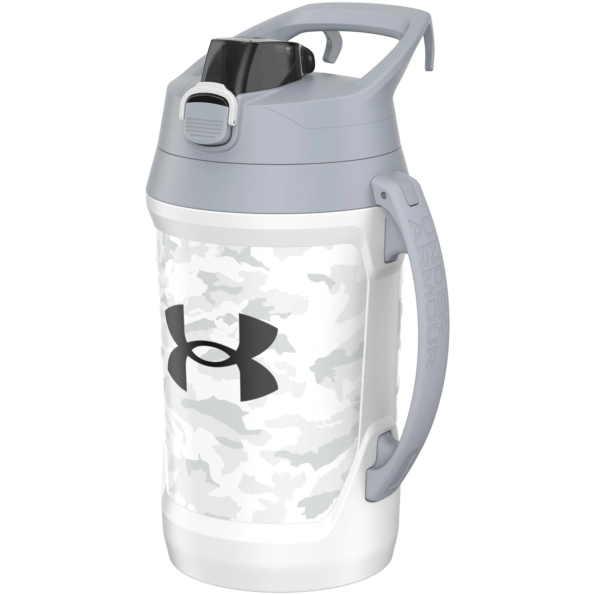 Fine Under Armour Sports Water Jug 64oz Insulated Water Bottle w Handle Half Gallon Fence Hook Leak Resistant Baseball Football More Safe