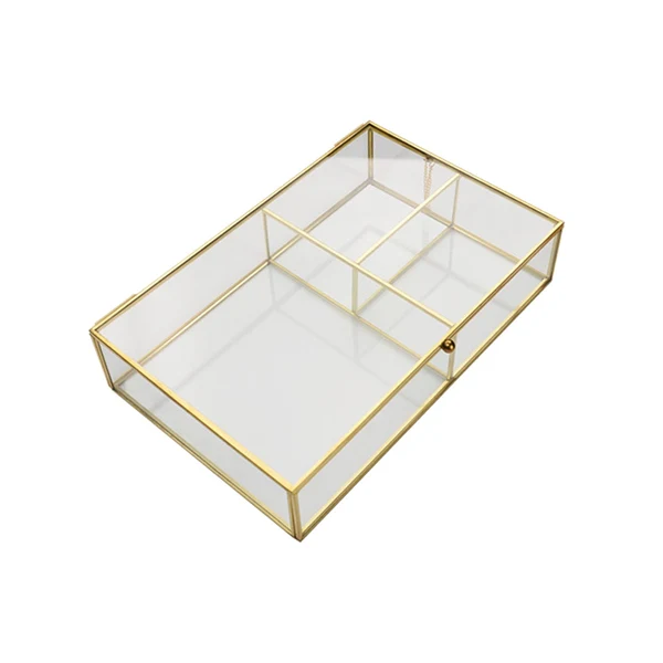 Secure Maxbell Glass Display Box Treasure Trinket Storage Box for Dresser Bathroom Watch S Certified