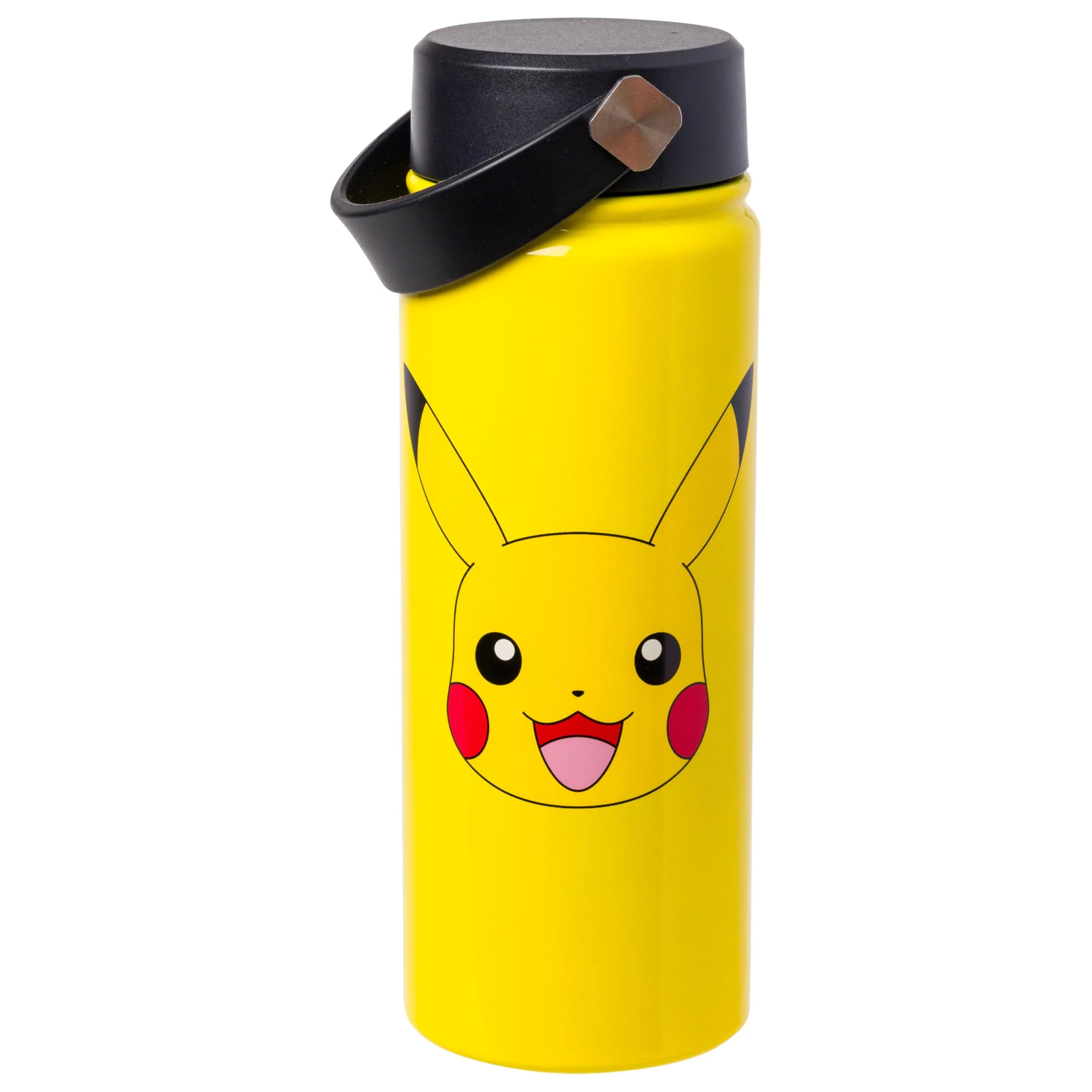 Easy-to-Use Silver Buffalo Pokemon Pikachu Stainless Steel Water Bottle with Swivel Handle 20 Ounces Pure