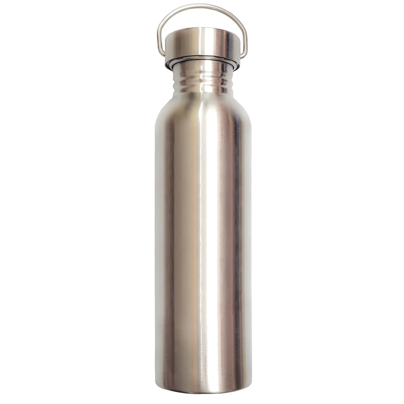 Contemporary Stainless Steel Water Bottle Uninsulated Leak Proof Sports Bottle Wide Opening with Carrying Loop Silver 25 oz Carefully Designed