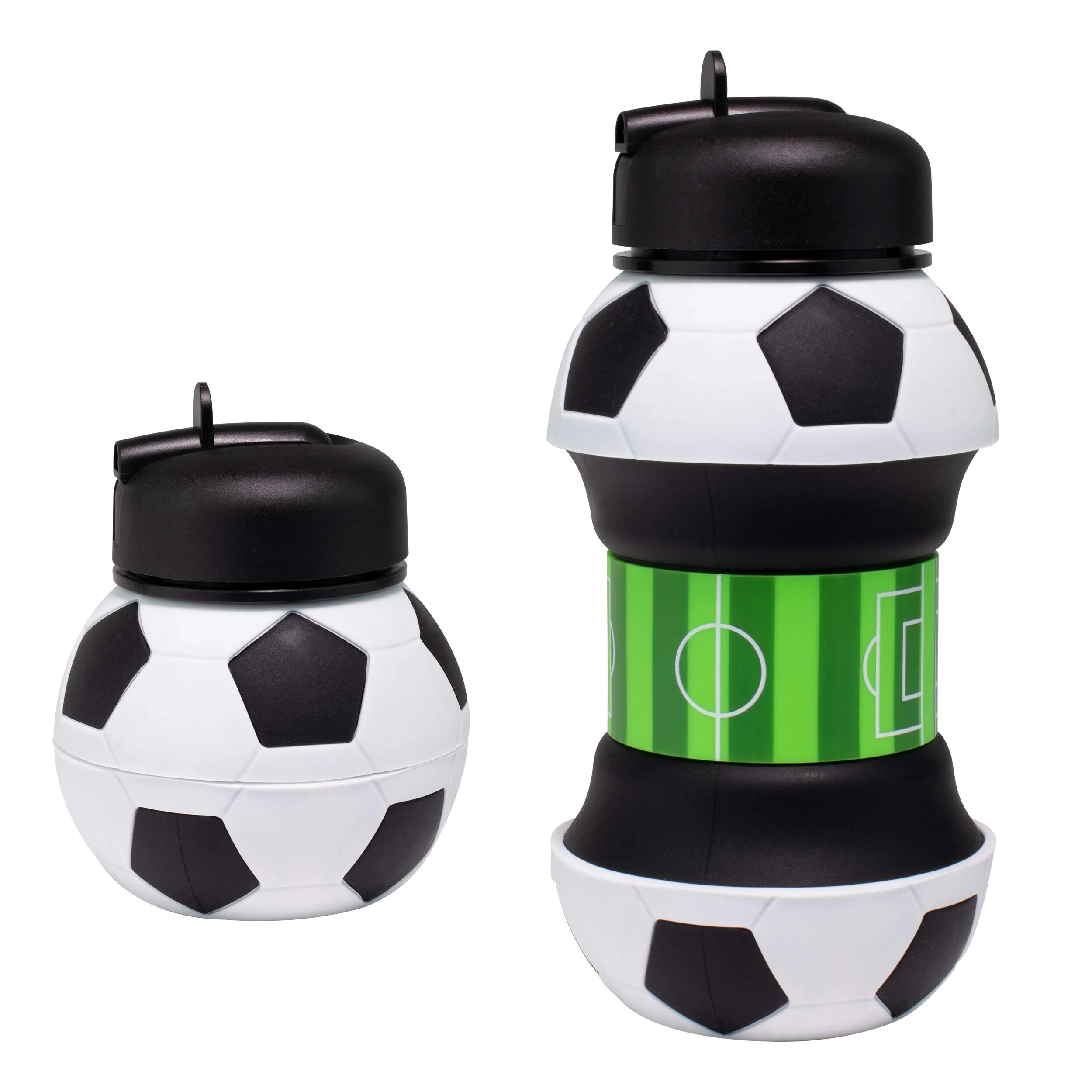 Carefully Designed Maccabi Art Clip-On Collapsible BPA- Silicone Soccer Ball Water Bottle for Kids 18 Oz. Size Soft