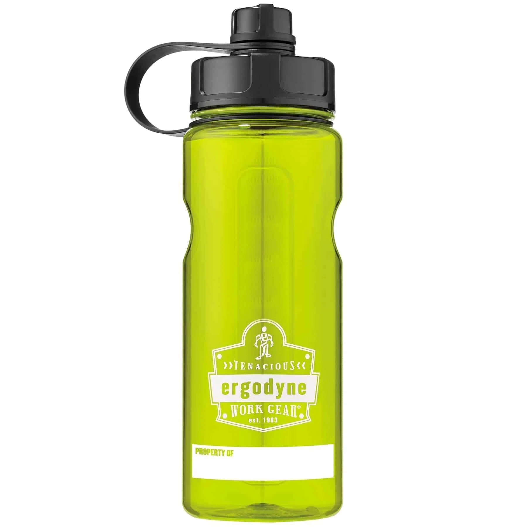 Safe Wide Mouth Water Bottle 34 oz BPA Fits in Car Cup Holders Ergodyne Chill Its 5151 Lime Green