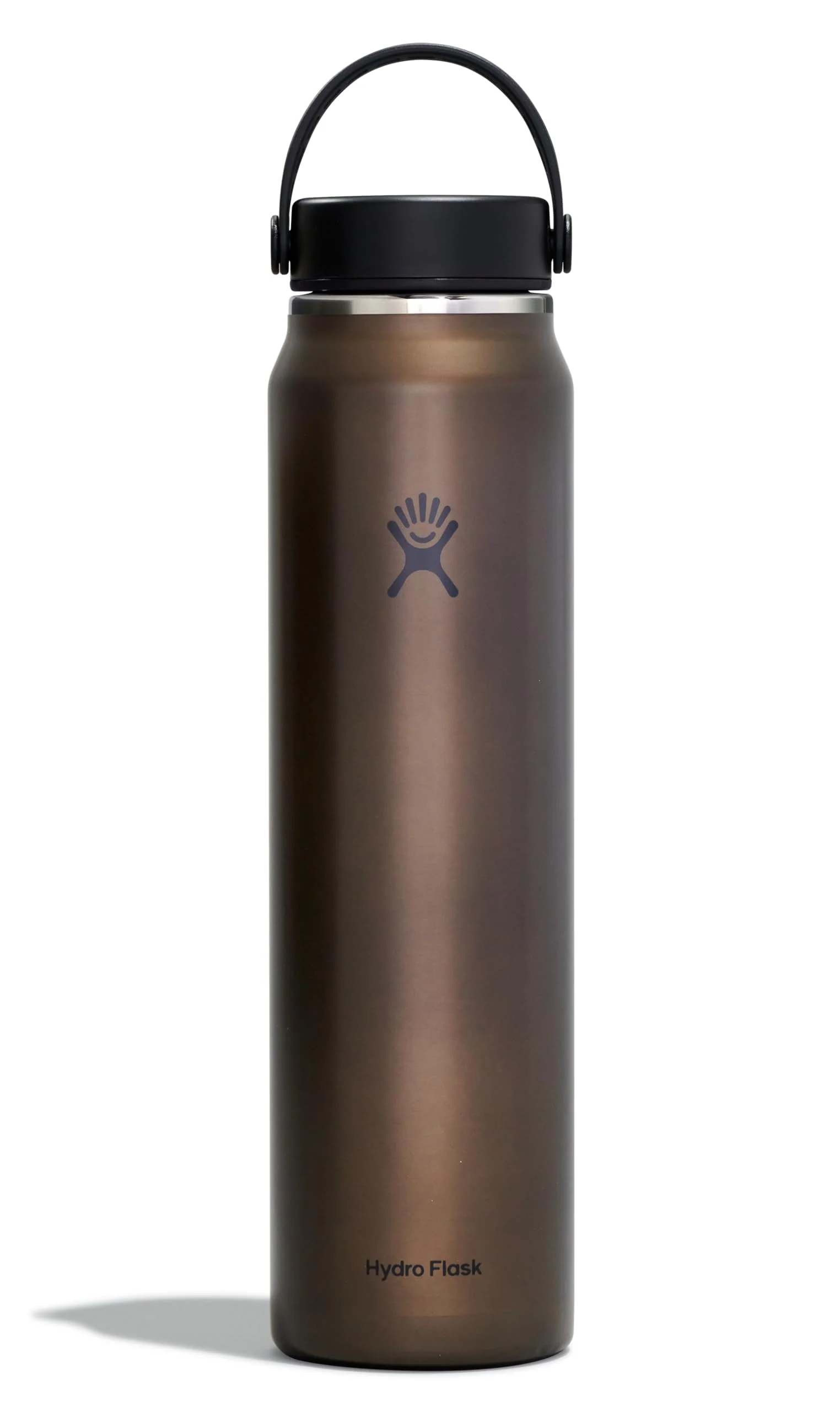 High-End Hydro Flask 40 Oz Lightweight Trail Series Wide Flex Cap Obsidian- Hiking Water Bottle Luxury