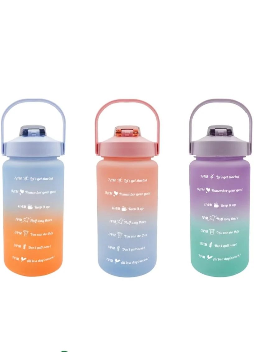 Casual Greenbrier Ombre Water Bottles with Hydration Measurements and Flip-Top Lids 48-oz. - 1 Bottle - colors vary Soft