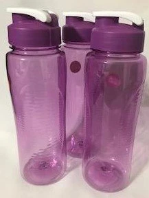Practical Water Bottle with Flip-top Lid 24 OZ PACK OF 3 Trendy