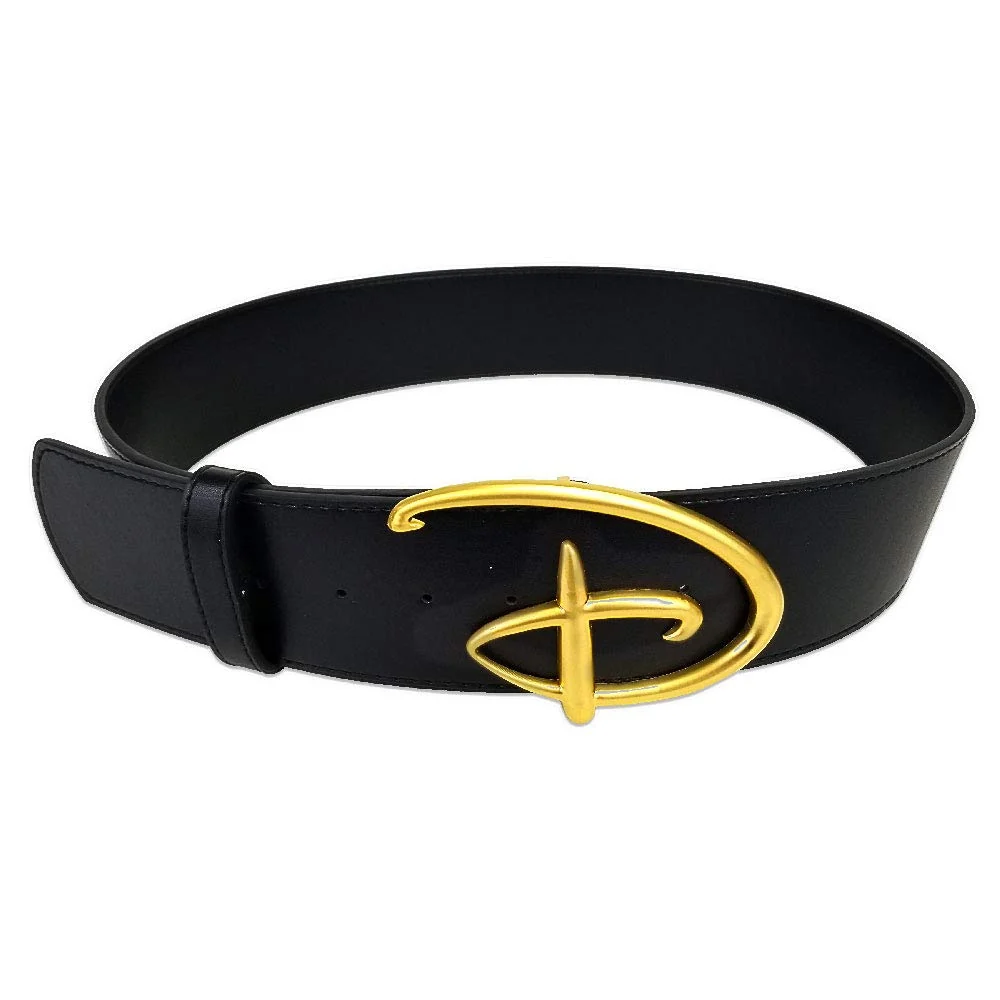 Enhanced Buckle-Down Womens Disney Belt Signature D Logo Gold Cast Buckle Black Vegan Leather Disney Signature D X-Small - 24-30 Inches US Sustainable