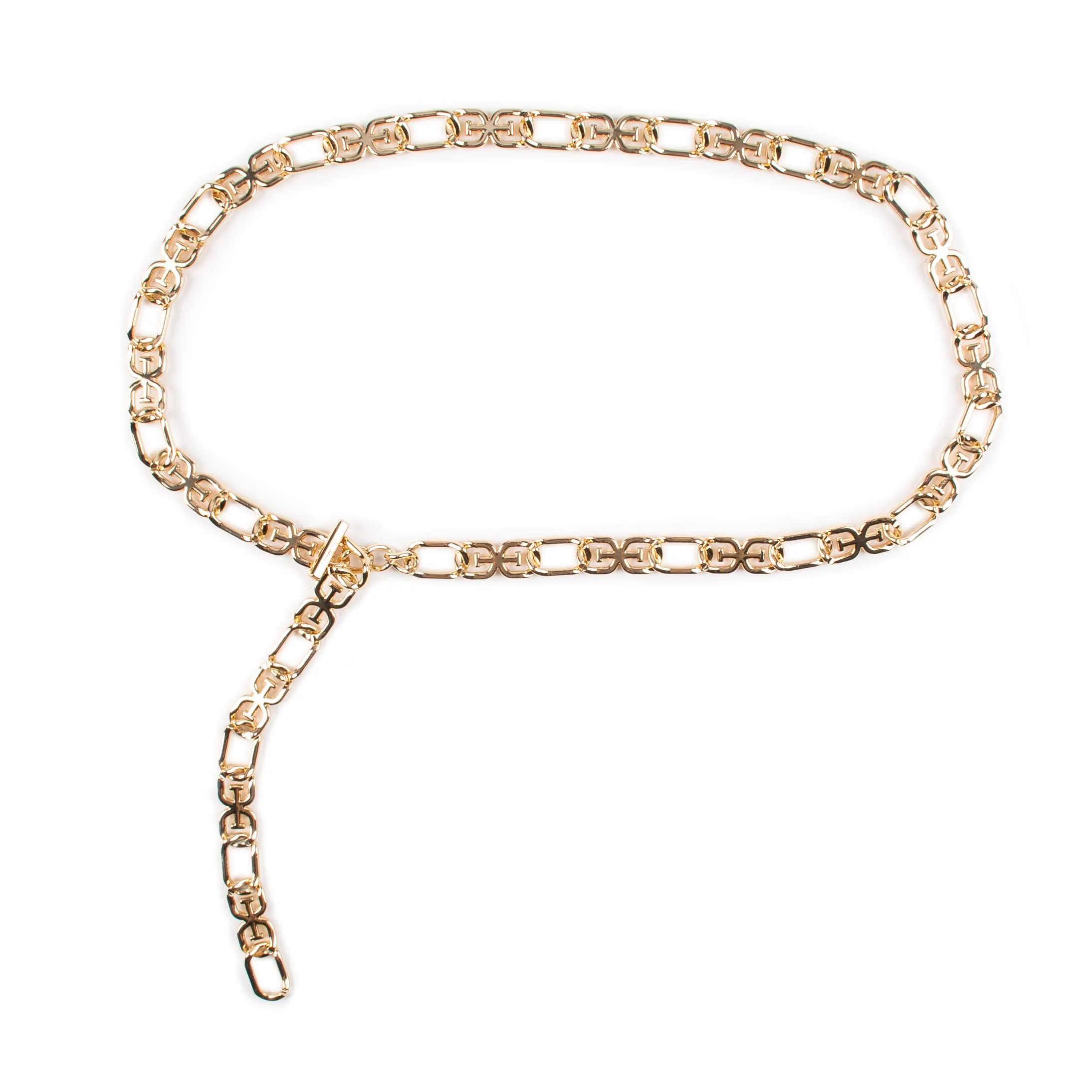 Advanced Sam Edelman Women's Fully Adjustable Double-E Logo Chain Link Dress Belt Gold Large Original Design
