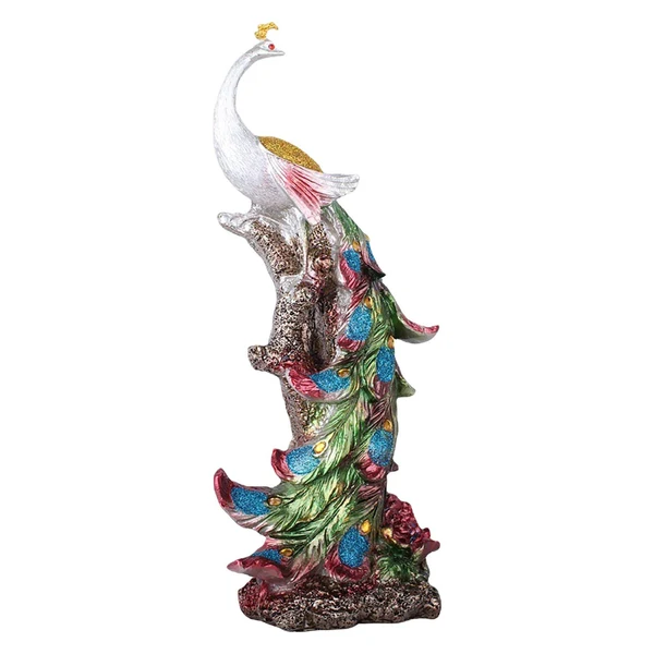 High-Grade Maxbell Lifelike Feathered Birds Statue Ornament for Bedroom Desktop Decoration Argent Original Design