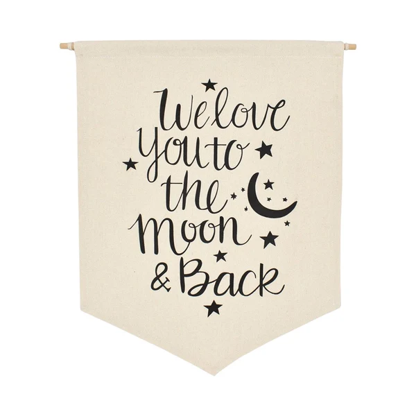 Sophisticated Maxbell Nordic Canvas Banner Wall Hanging Sign for Home Bedroom Decoration Moon Convenient