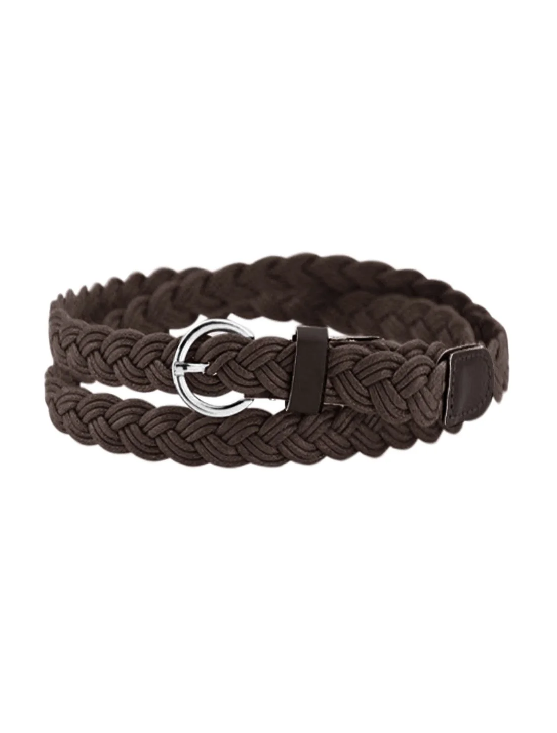 Verified uxcell Women Adjustable Single Pin Buckle Skinny Braided Belt Brown Stylish