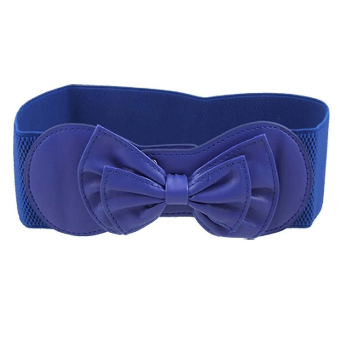 Luxury Allegra K Women Bowtie Ornament Press Stud Button Elastic Waist Cinch Belt one size Royal Blue Quality