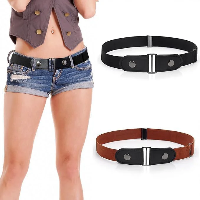 Specialty ALBAPINE 2 Pieces Elastic Invisible Belt for Women Without Buckle Unisex No Buckle Buckless Men's Adjustable Elastic for Jeans Trousers Dress… Traditional