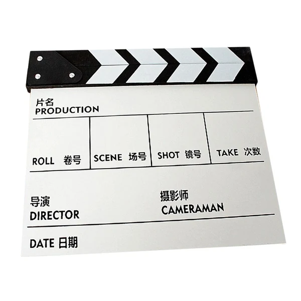 Reusable Maxbell Movie Film Clap Board Clapper Board Film Slate Mini for TV Shows Chinese White Next-Generation