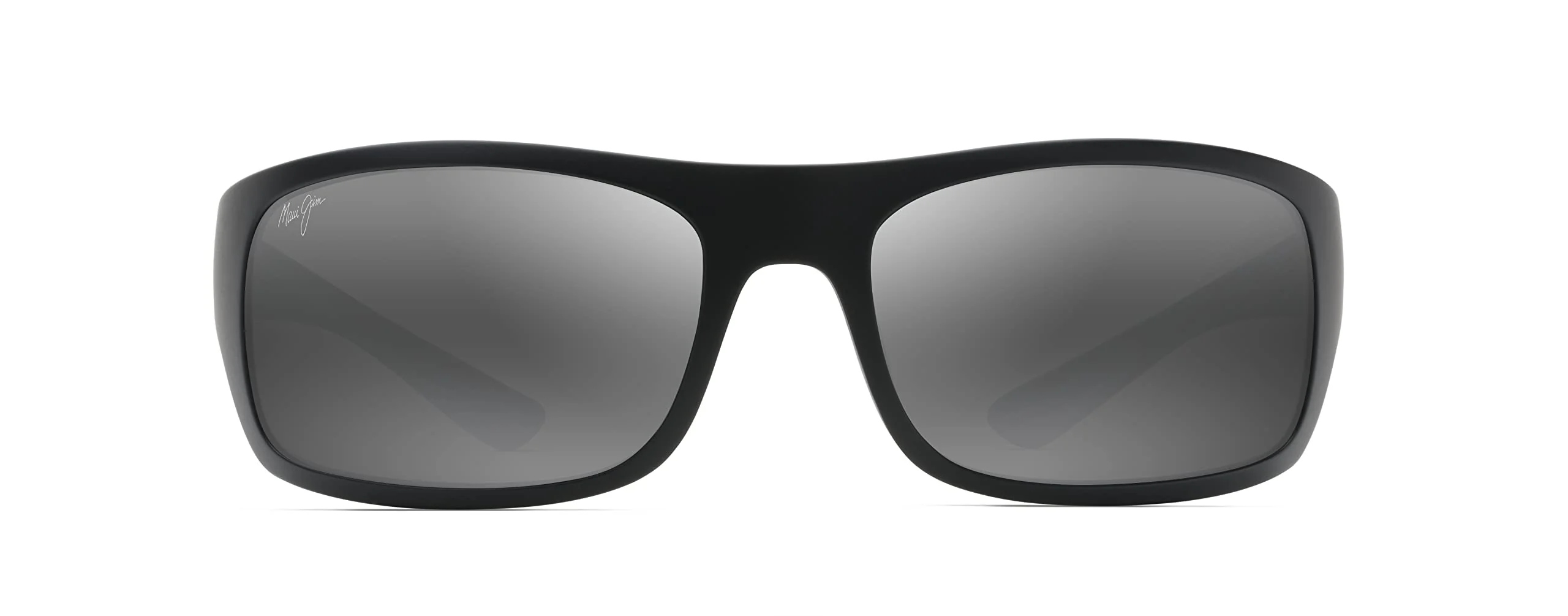 Breathable Maui Jim Men's and Women's Big Wave Polarized Wrap Sunglasses Black Matte Neutral Grey Extra large Expertly Made