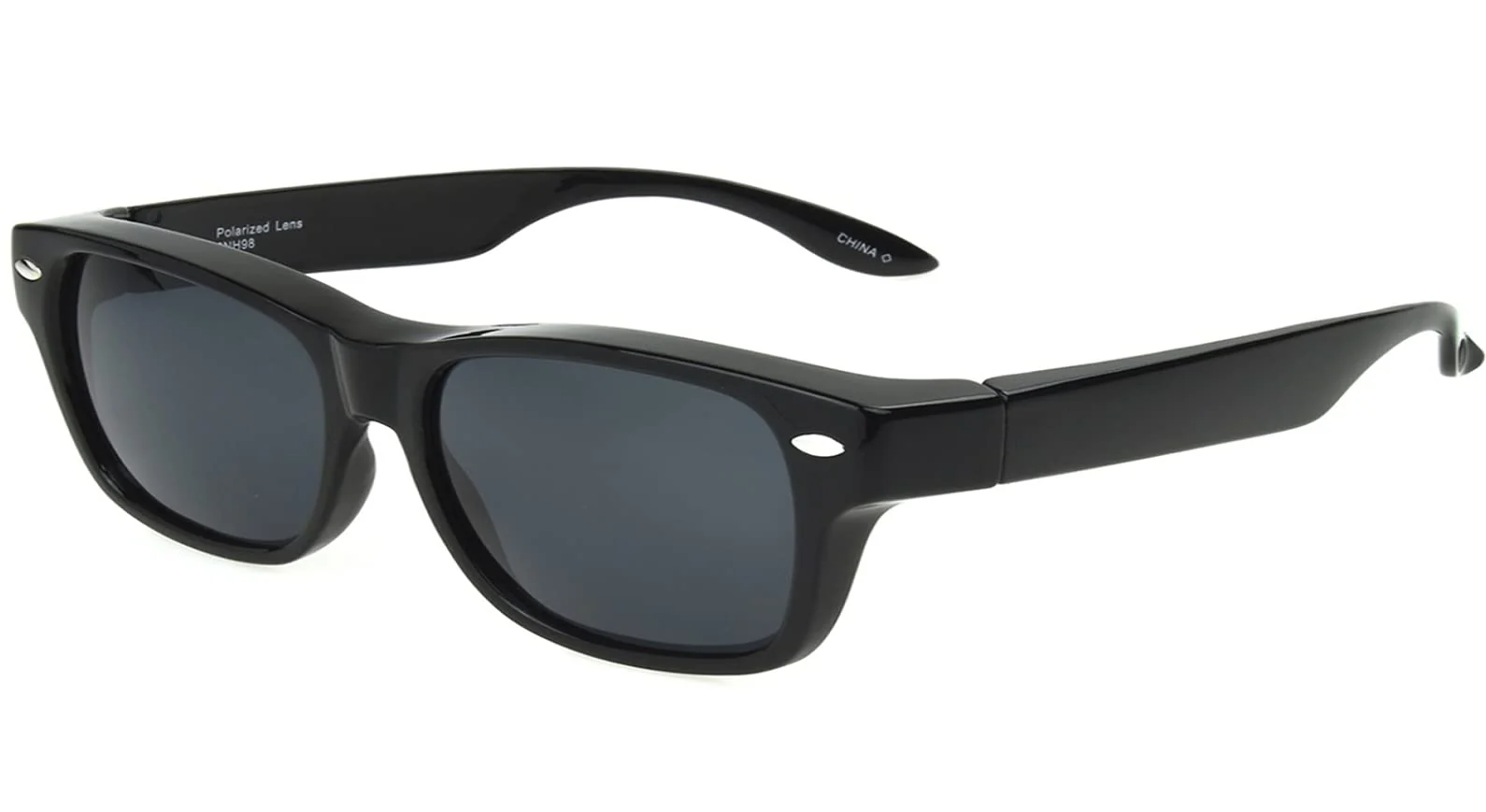 Detailed Solar Shield Dioptics Solar shield Fits over Sunglasses FO-056 UnisexWay shape Black glossy frame Smoke lenses 54 mm Gray SS FO-056 Expertly Made