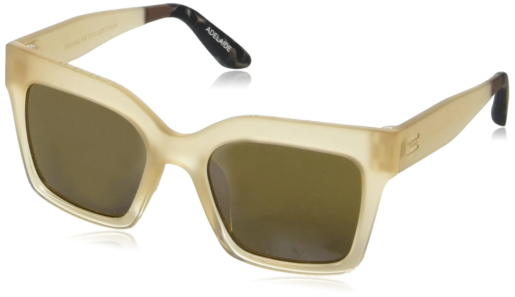 Trendy TOMS Adelaide Women s Sunglasses - Traveler Retro Square Frame Shades - UV Protection Glasses w Case - SOLAFLEX material Stylish