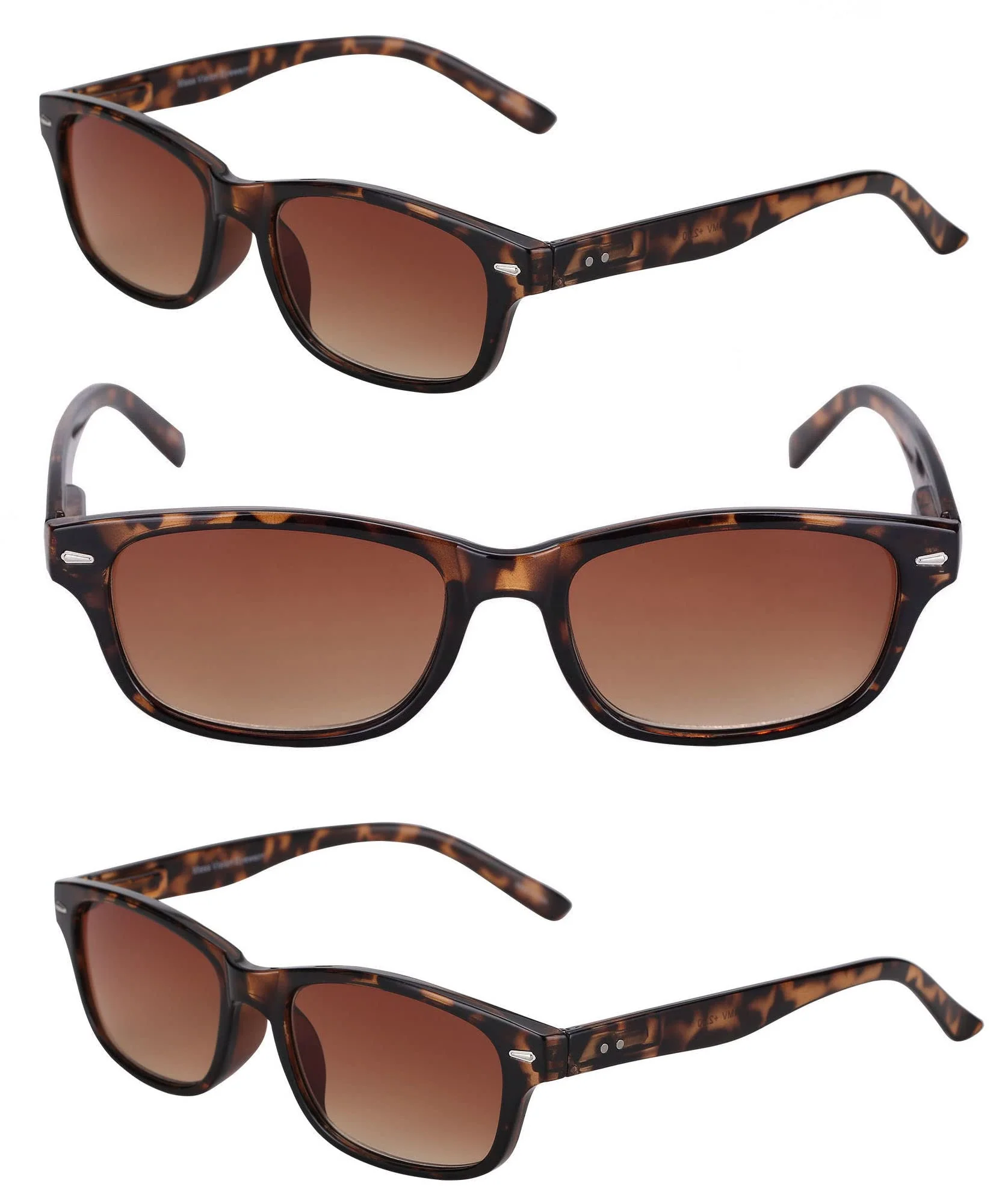 High-Grade 3 Pair of Reading Sunglasses non bifocal for Men and Women Tortoise Tortoise 1.5 Durable