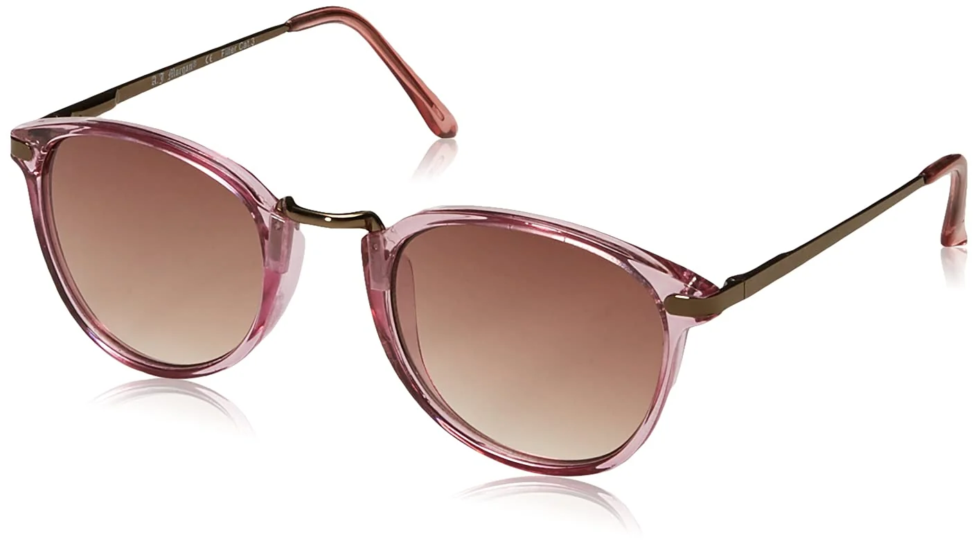 Organic A.J. Morgan Women's Castro Round Sunglasses Crystal Light Pink 49 mm Solid