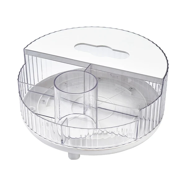 Quality Maxbell Cosmetic Makeup Rack Organizer Container Tabletop for Bathroom Dresser Transparent with Lid Functional