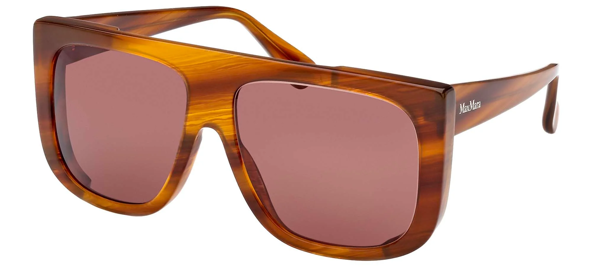Optimized MaxMara Sunglasses MM 0073 Eileen 50E Shiny Striped Brown Dark Breathable