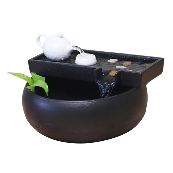 Secure Maxbell Fountain Waterfall Meditation Fish Tank Decoration Desktop for Sculpture 24x15.5cm Recyclable