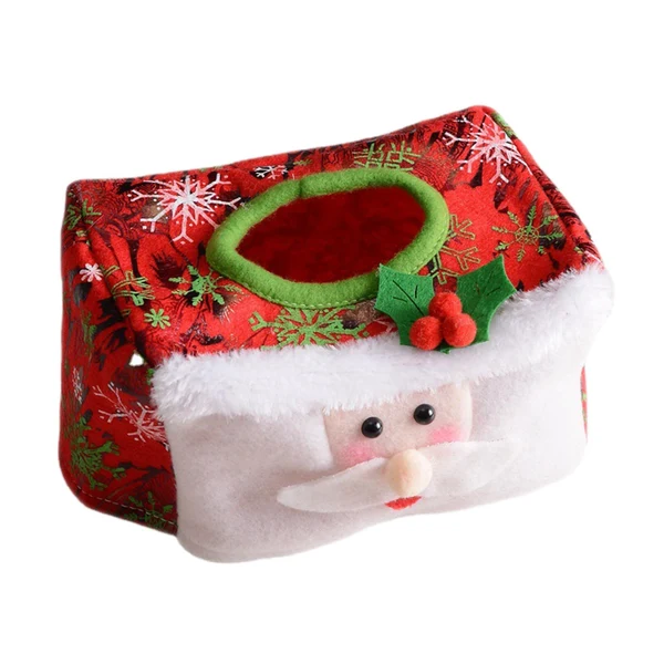 Fashionable Maxbell Creative Christmas Tissue Box Napkin for Bedroom Desktop Vanity Tops Hotel Red Convenient