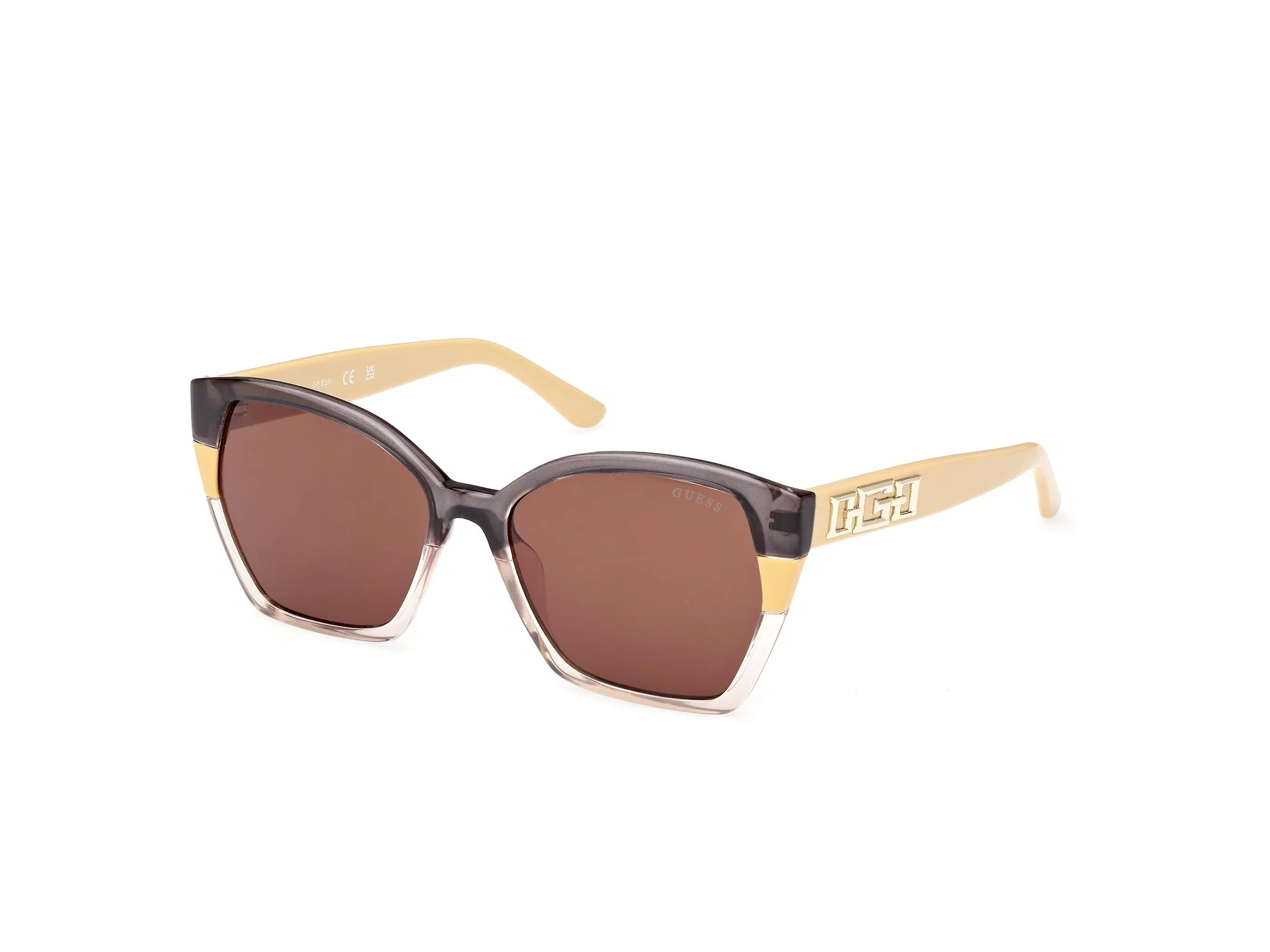 Original Guess GU7912 41E yellow striped 55 16 140 WOMAN Sunglasses Fast