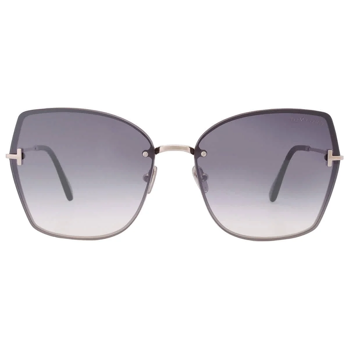 Solid Tom Ford Nickie Smoke Mirror Butterfly Ladies Sunglasses FT1107 16C 62 Shiny Palladium Powerful