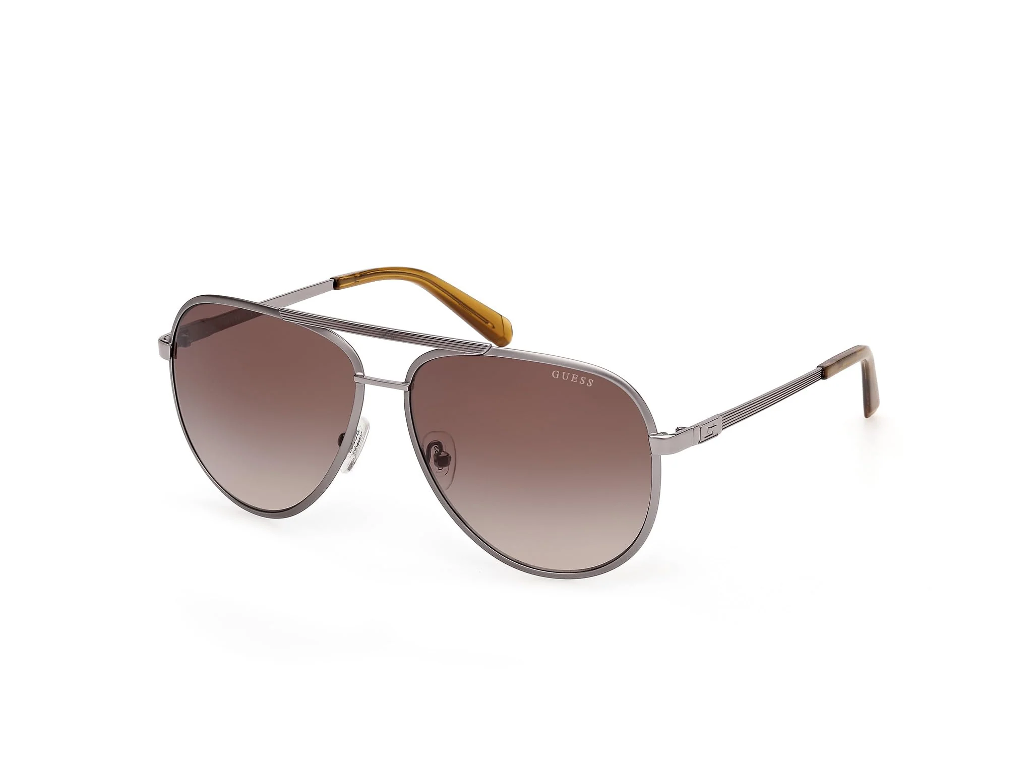 Excellent GUESS Aviator Striped Metal Sunglasses Refined