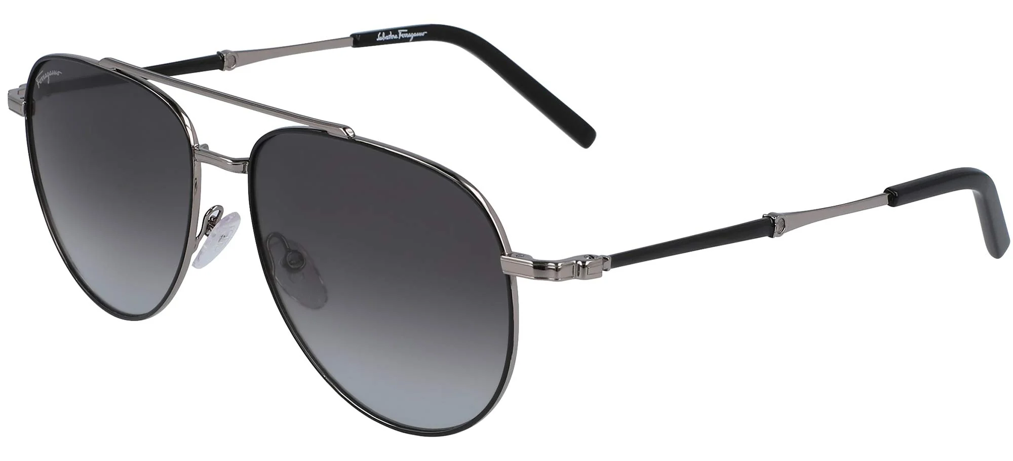 Fashionable Sunglasses FERRAGAMO SF 226 S 086 Black Light Ruthenium Luxury