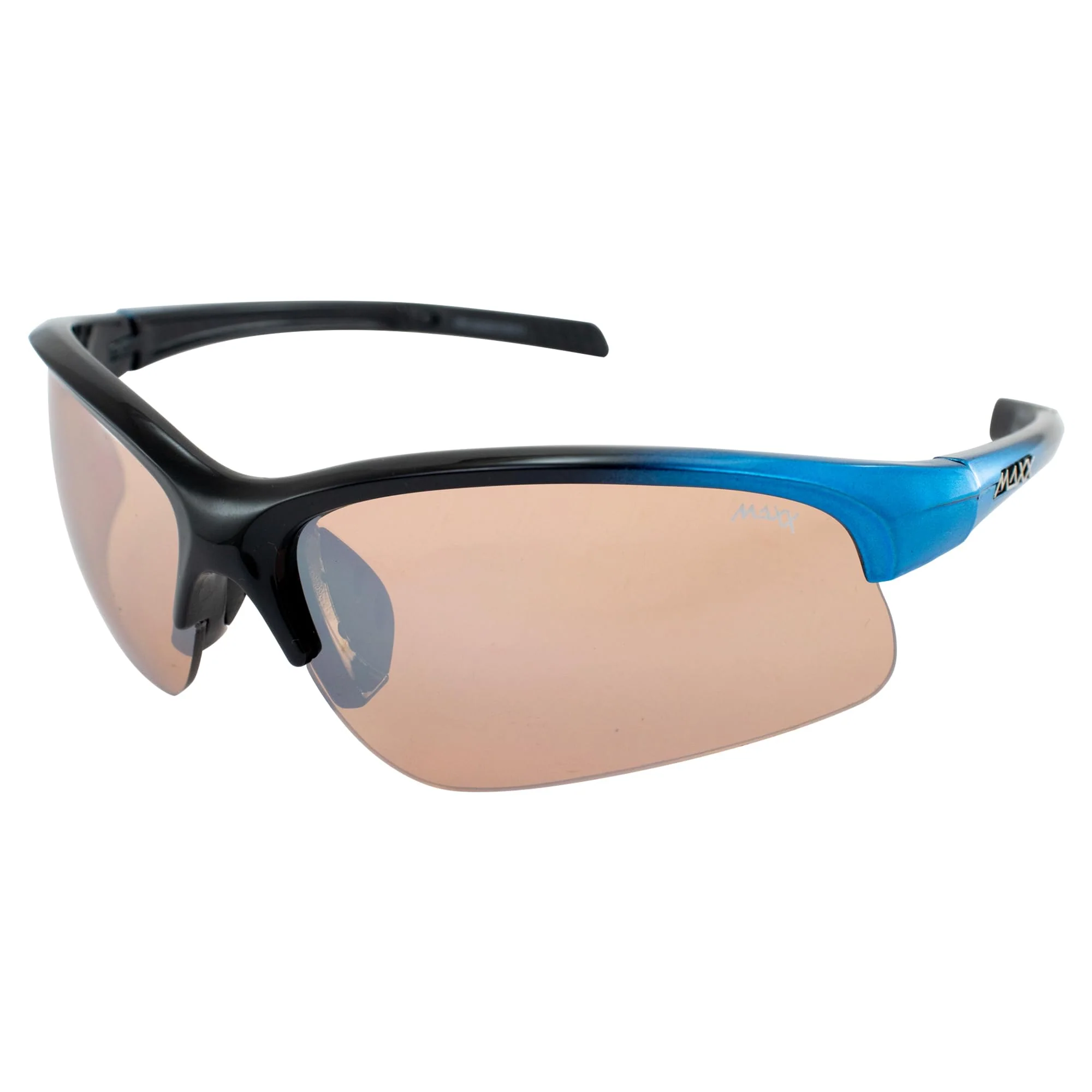 Crafted MAXX Domain Sport Golf Sunglasses Black w Blue Frames HD Amber Lenses Trusted