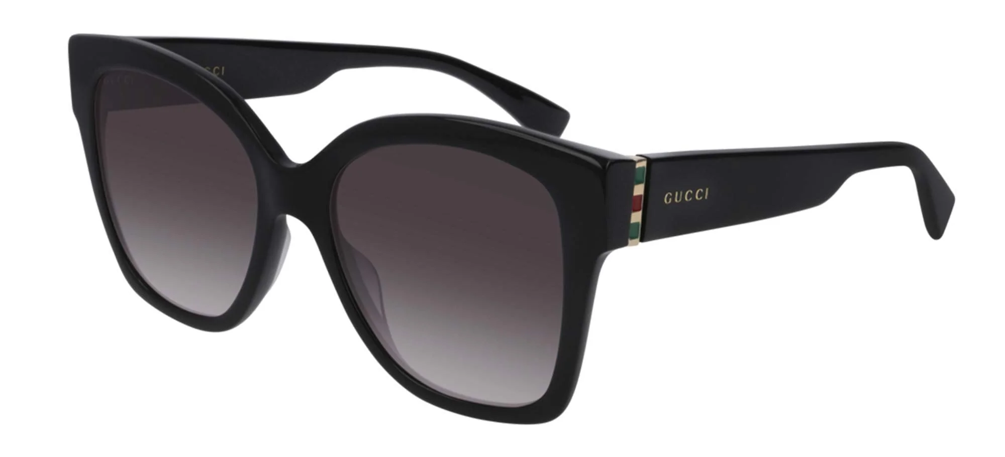 Natural Gucci Women's Web Plaque Sunglasses Black Grey Gradient One Size Carefully Designed