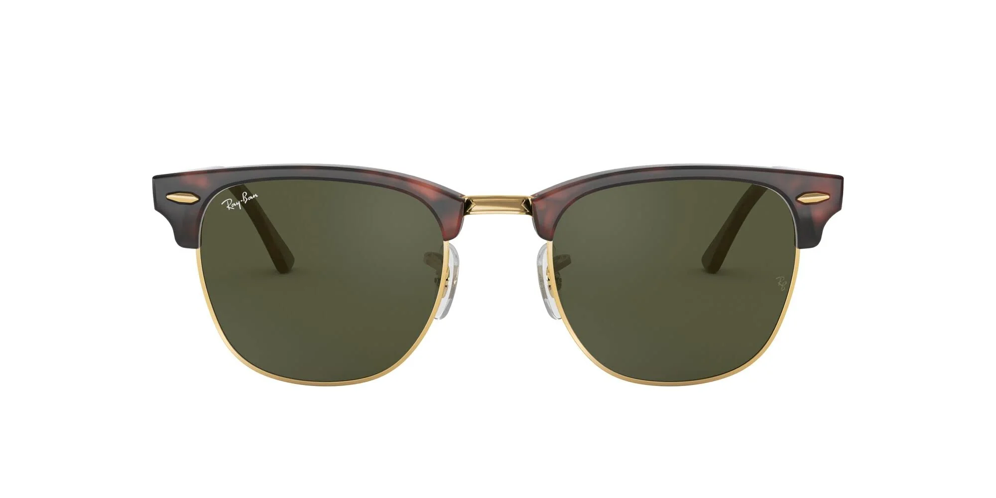 Practical Ray-Ban Unisex RB3016 Clubmaster Square Sunglasses Mock Tortoise On Gold G-15 Green 49 mm Easy-to-Use