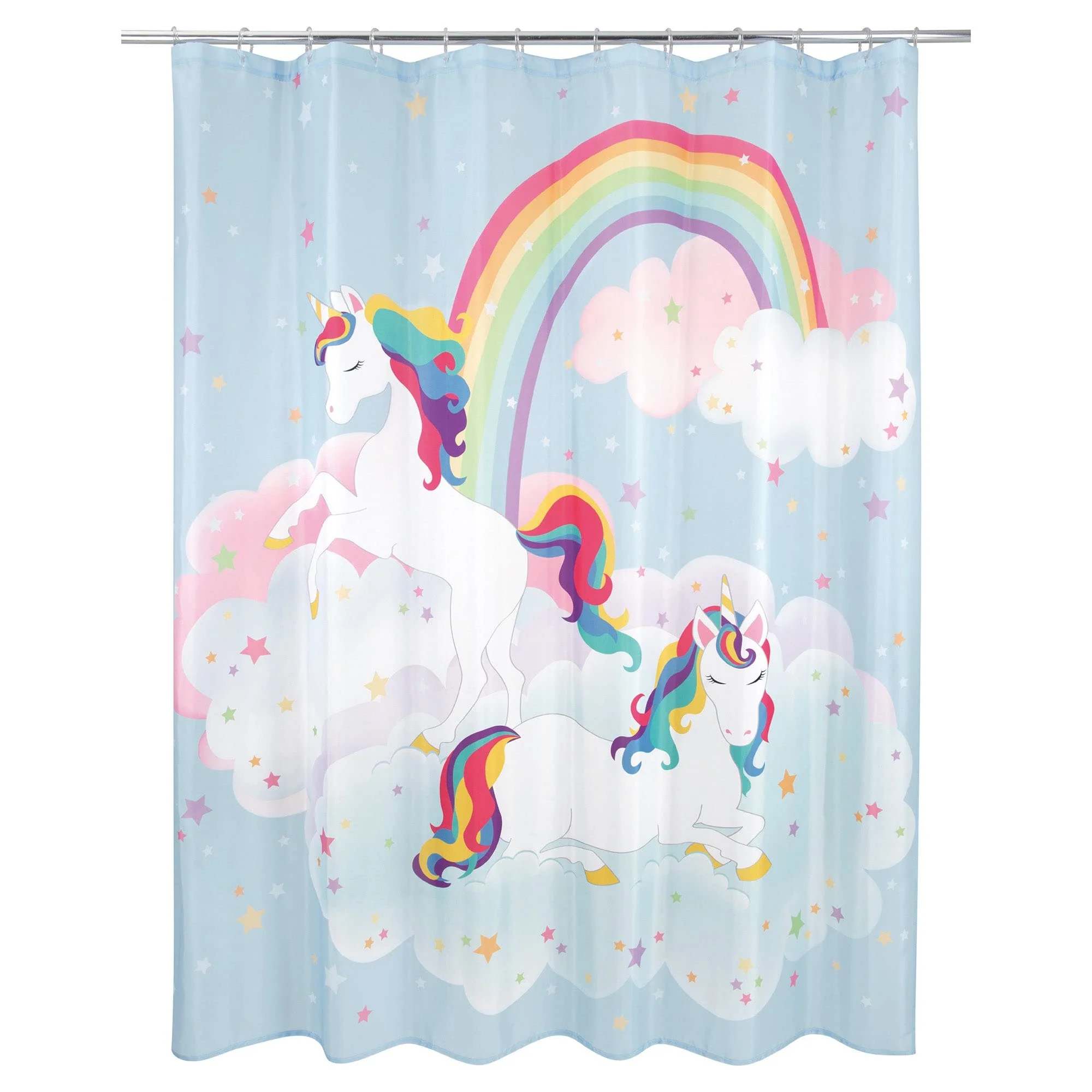 Original Allure Home Creation Unicorn Rainbow Polyester Fabric Printed Shower Curtain 70 x72 Multicolor Fine Crafted