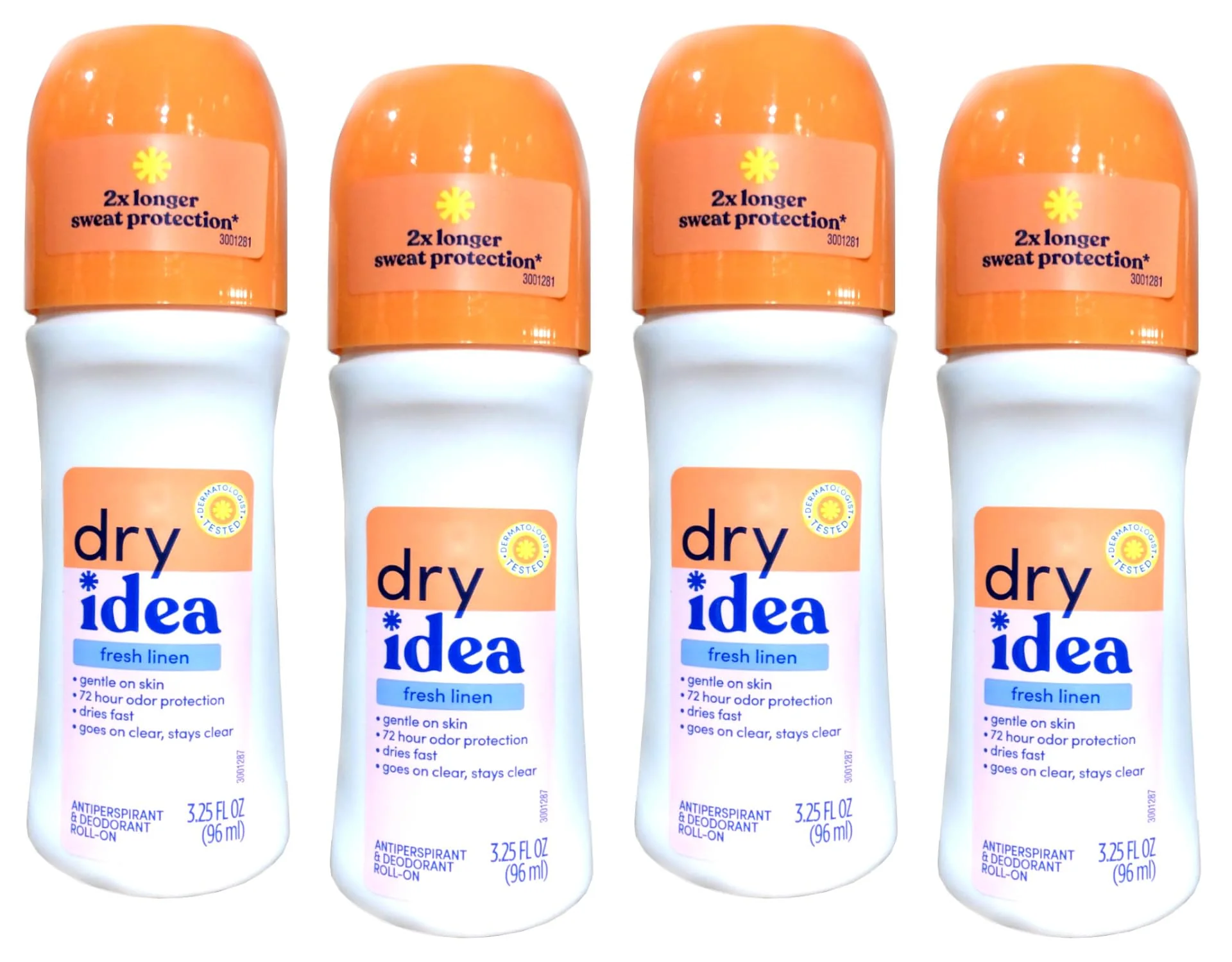 Pure Dry Idea Fresh Linen Roll-On Antiperspirant Deodorant Fresh Linen 3.25 Ounce Pack of 4 Quality