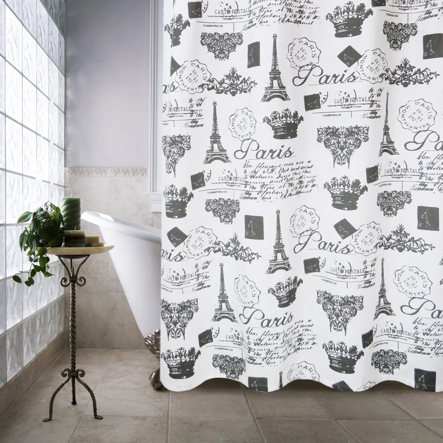 Green Park B. Smith Paris Travels Shower Curtain 72 x 72 Specialty