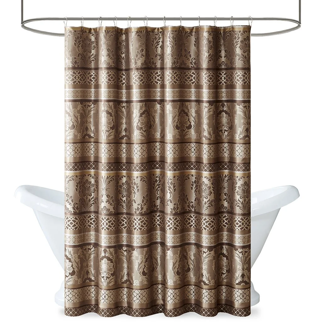 Soft Madison Park Bellagio Taupe Shower Curtain Transitional Shower Curtains for Bathroom 72 X 72 Beige Quality