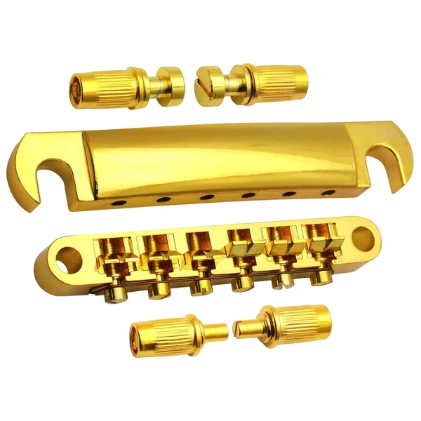 Fashionable Maxbell 2Pcs Guitar Bridge Accessories Replace Kit for Electric Guitar Replace Parts Golden Dependable