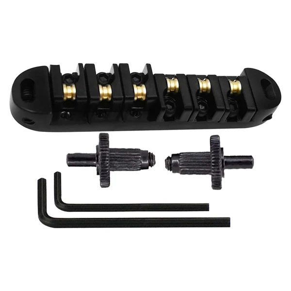 Genuine Maxbell Durable Guitar Roller Saddle Bridge Kits Locking Bridge for Gift black Elegant